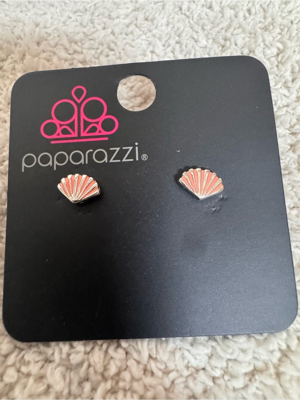 Paparazzi Coral Shell Studs with Silver Trim